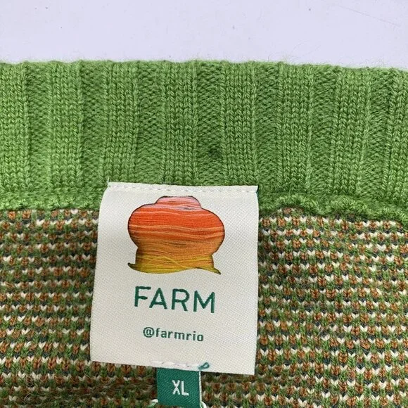 Farm Rio Women's Pineapple Ikat Knit Mini Skirt Green Size XL | Vibrant Tropical - Picture 2 of 10